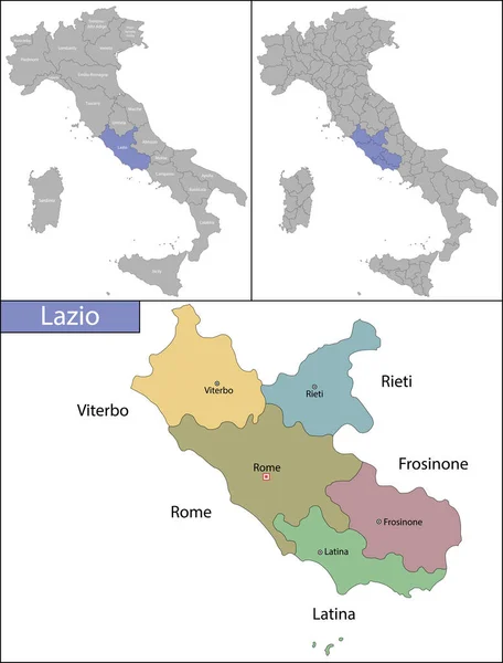 Illustrazione del Lazio è una regione dell'Italia centrale — Vettoriale Stock