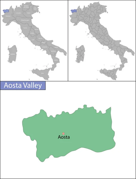 Aosta Valley is a region in northwest Italy — Stock Vector