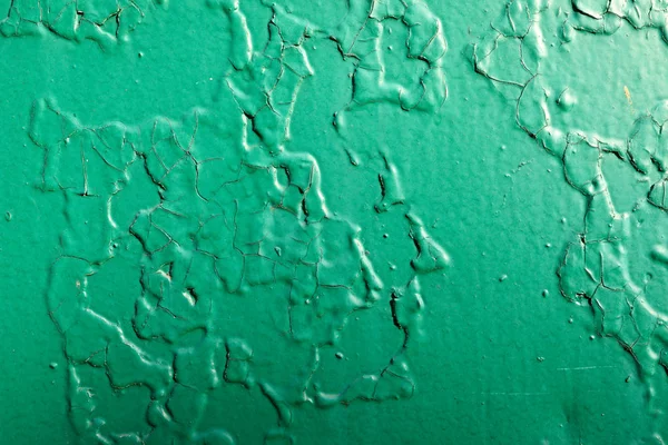 Pared Verde Con Pintura Mal Estado Como Fondo — Foto de Stock