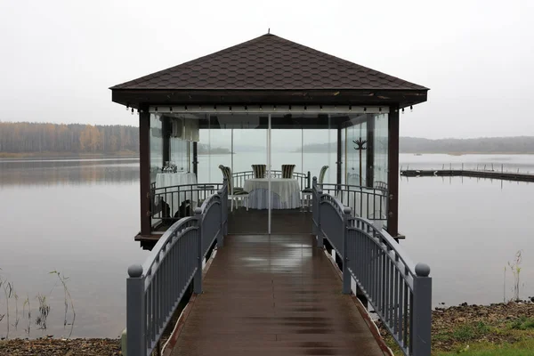Paviljoen Aan Oever Van Lake Zaslavsky Reservoir Minsk Regio — Stockfoto