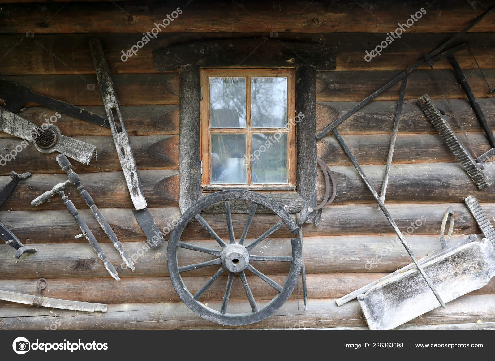 Wall Log Cabin Vintage Materials Stock Photo C Achubykin 226363698