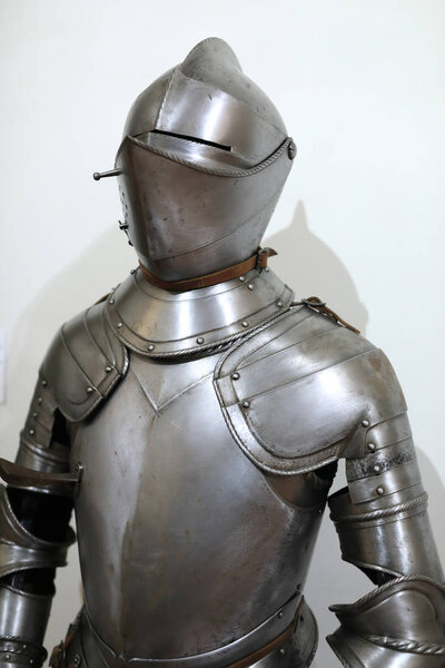 View of Knight Armor on background of wall
