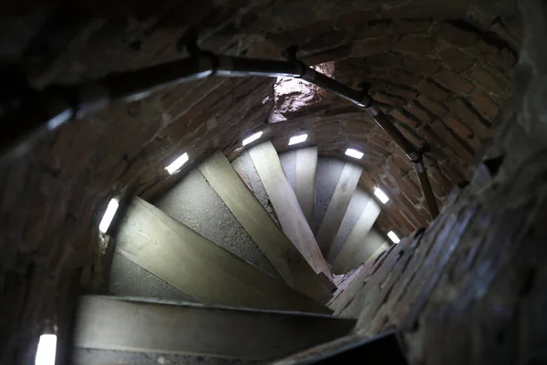 Détails Escalier Colimaçon Dans Vieux Château — Photo