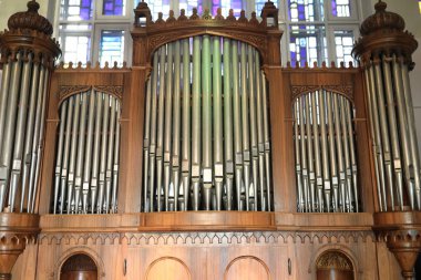 Bir konservatuar ahşap organ ayrıntılarını