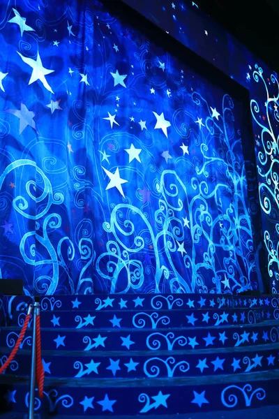 Vista Cortina Azul Sala Concertos — Fotografia de Stock