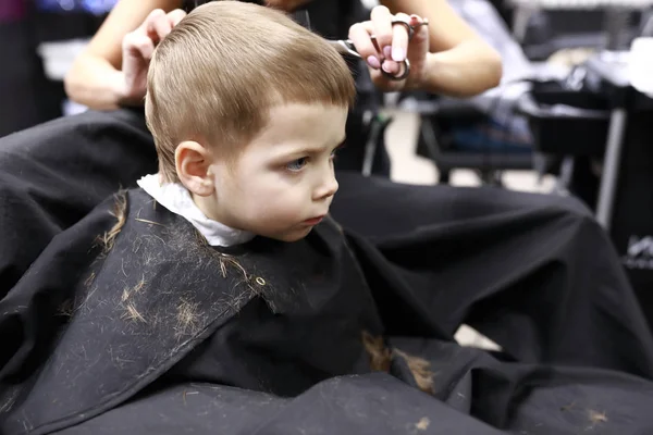 Kid Having Haircut Barbershop — Stock Photo, Image