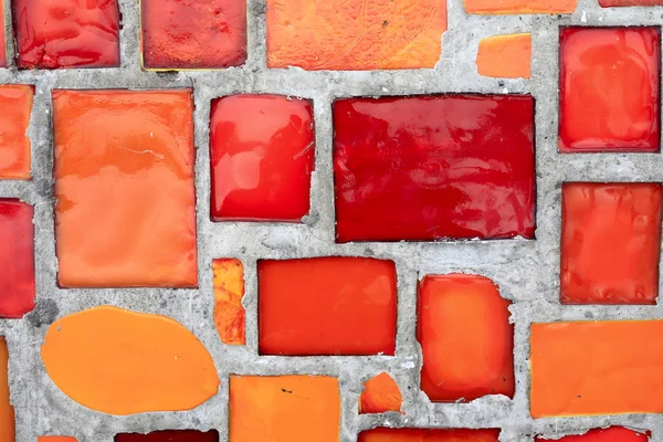 Mosaico Rosso Muro Cemento Come Sfondo — Foto Stock