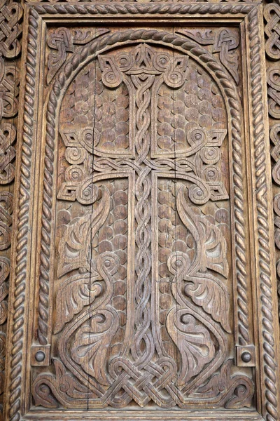 Часть Двери Церковь Святого Рипсиме Эчмиадзине Армения — стоковое фото