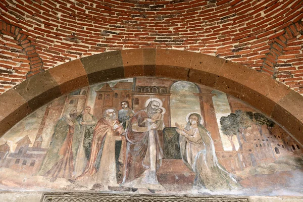 Fresco Beeltenis Van Heiligen Timpaan Bovenstaande Deur Sint Gayane Kerk — Stockfoto