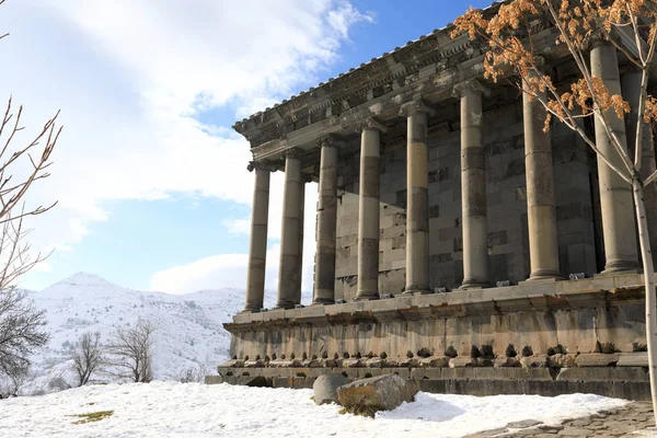 Szczegółowe Informacje Świątynia Zimie Armenia — Zdjęcie stockowe