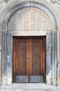 Ahşap kapı Geghard Manastırı, Ermenistan görünümünü
