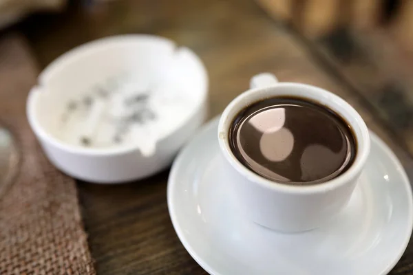 Cup Armenian Coffee Ashtray Table — Stock Photo, Image