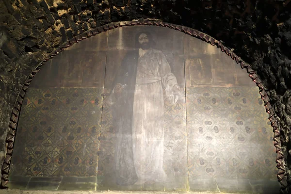 Fresco 与耶稣在教堂 Khor Vi维拉普修道院 亚美尼亚 — 图库照片