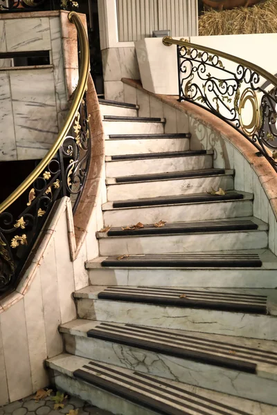 Detalles Escalera Exterior Edificio Por Noche — Foto de Stock