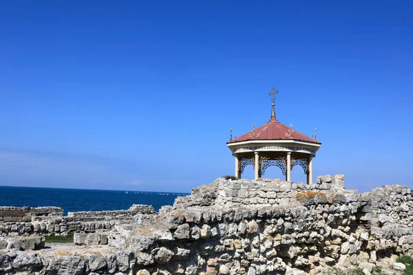 Ruínas de Chersonese e Capela — Fotografia de Stock