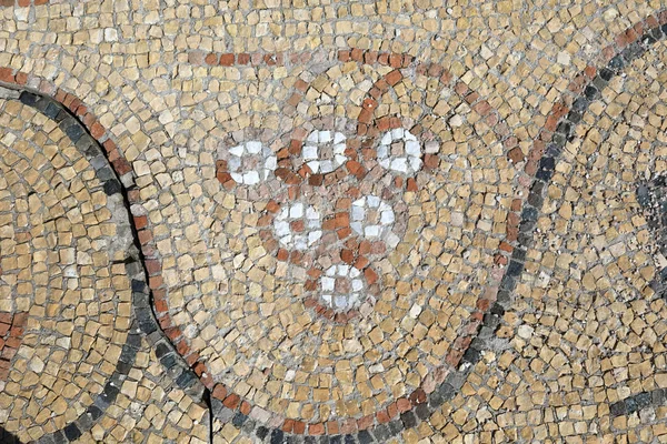 Mosaico antiguo piso con patrón de uvas —  Fotos de Stock