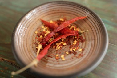 Sıcak Kırmızı Kuru Biberli Tabak