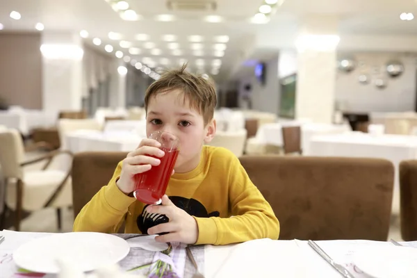 Niño bebiendo jugo —  Fotos de Stock