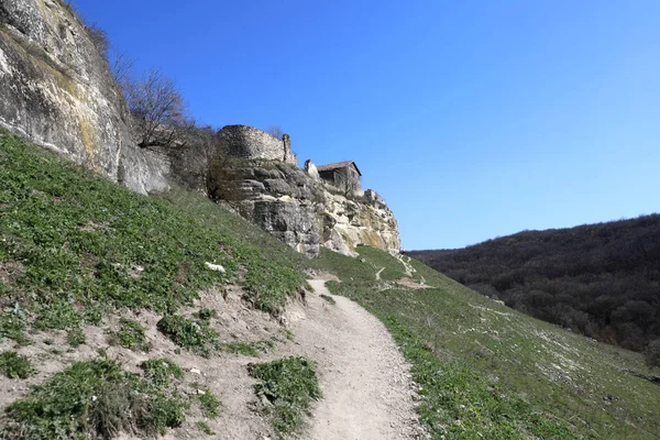 Vue des ruines de la ville de Chufut-Kale — Photo