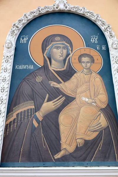Fresco of Mary and Jesus — Stock Photo, Image