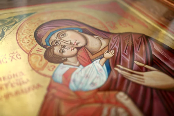 Икона Марии и Иисуса — стоковое фото