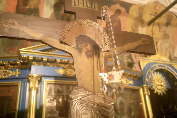 Crucifix in orthodox church — Stock Photo, Image