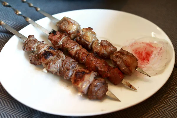 Various kebab on skewers — Stock Photo, Image