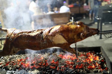 Tükürük üzerinde kızartma domuz yavrusu