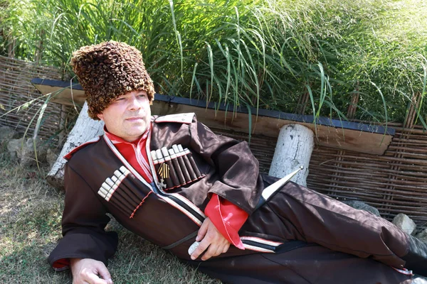 Person in a Cossack costume — Stock Photo, Image