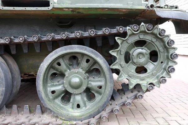 Part of caterpillar of Soviet tank, Russia
