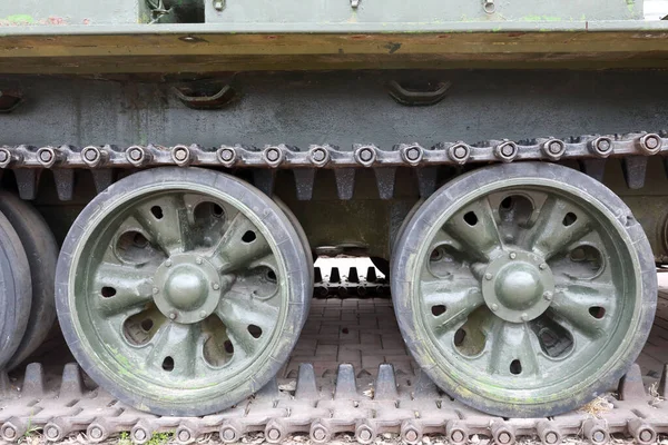 View Caterpillar Soviet Tank Russia — Stock Photo, Image