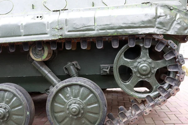 Onderdeel Van Rups Van Oude Sovjet Tank Rusland — Stockfoto