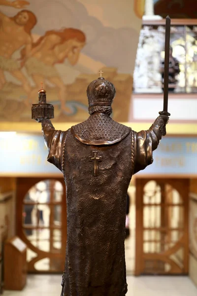 Widok Rzeźby Mikołaja Rosyjskiej Cerkwi Prawosławnej Kisłowodsk — Zdjęcie stockowe