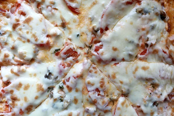 Parte Pizza Con Tomates Restaurante — Foto de Stock