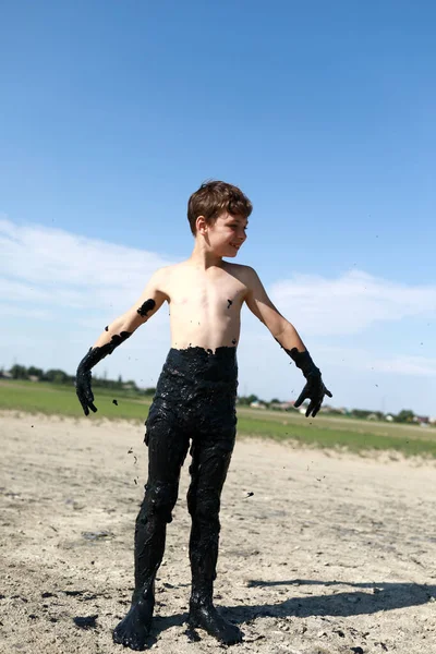 Boy Covered Medicinal Bud Krasnodar Region Russia — Stock fotografie