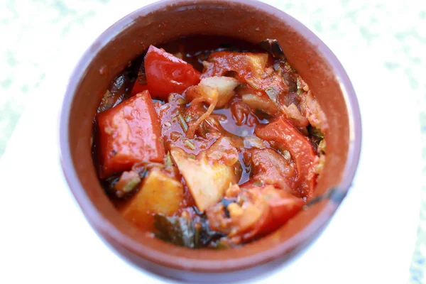 Bowl Ajapsandali Dish Georgian Eggplant Stew — Stock Photo, Image