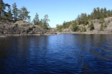 Yazın Ladoga skerries manzarası, Karelia