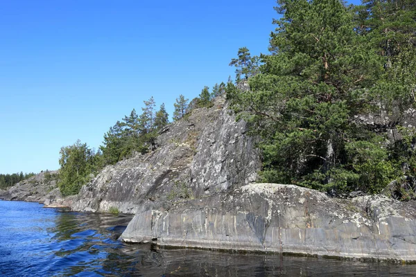 Costa Ladoga Skerries Verano Karelia — Foto de Stock