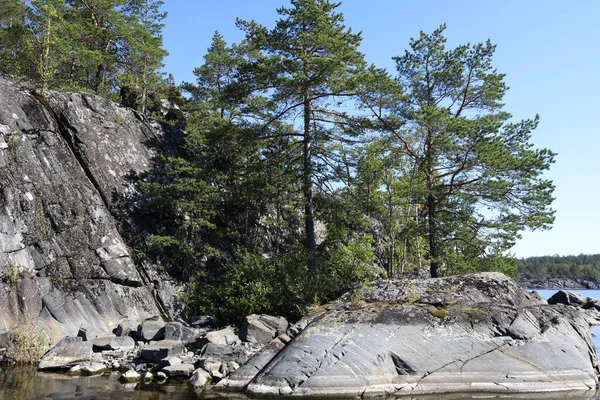 Détails Lake Ladoga Skerries Été Carélie — Photo