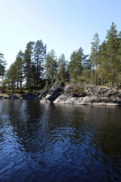 Vista Ladoga Skerries Lago Parque Nacional Karelia — Foto de Stock