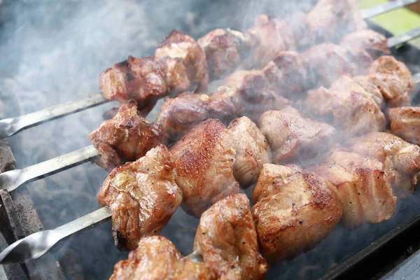 Şişte Kızarmış Domuz Budu Kebabı Manzarası — Stok fotoğraf