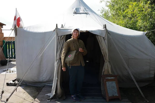 Ritratto Infermiera Ospedale Tenda — Foto Stock