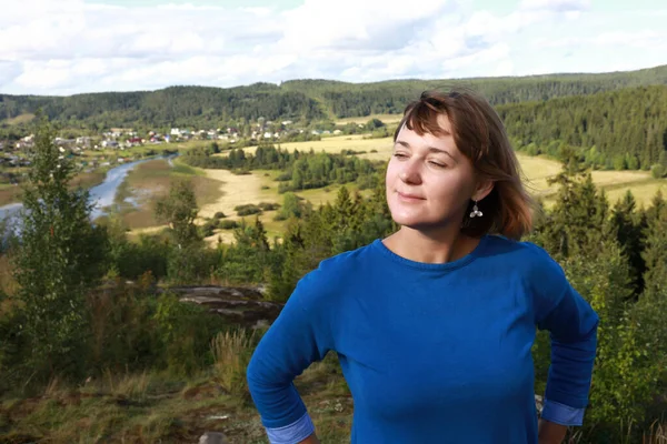 Portrait Woman Mount Paaso Karelia — Stock Photo, Image