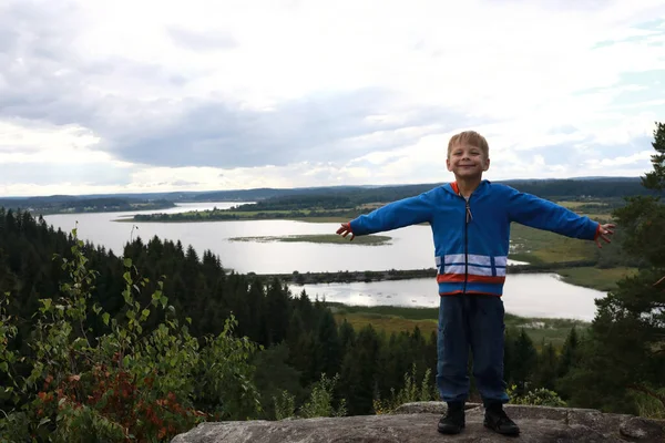 Retrato Kid Monte Paaso Karelia — Foto de Stock