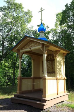 Valaam Manastırı, Rusya 'daki ahşap şapelin manzarası.