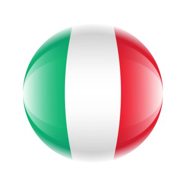 Bir top şeklinde İtalya bayrağı simgesi. Vektör EPS 10