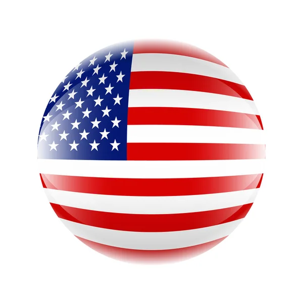 USA vlag icoon in de vorm van een bal. Vector EPS 10 — Stockvector