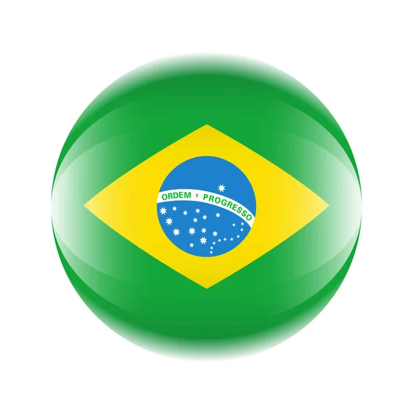Brazil flag icon in the form of a ball. Vector eps 10 — Stock Vector