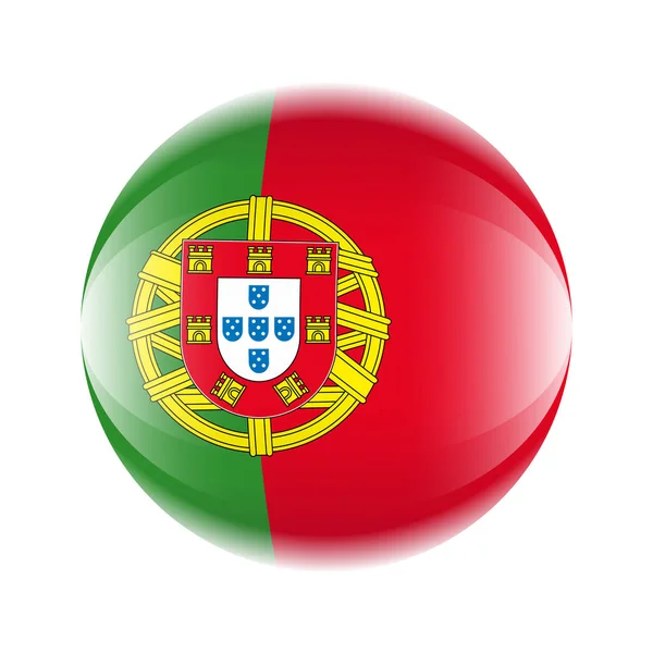 Portugal flag icon in the form of a ball. Vector eps 10 — Stock Vector