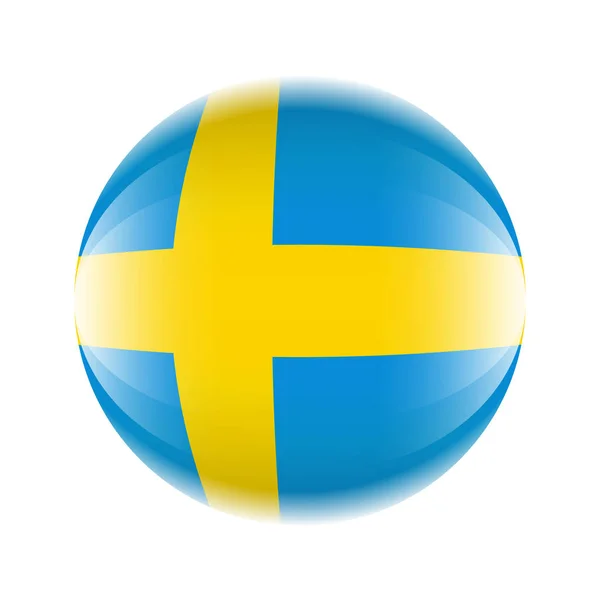 Sweden flag icon in the form of a ball. Vector eps 10 — Stock Vector